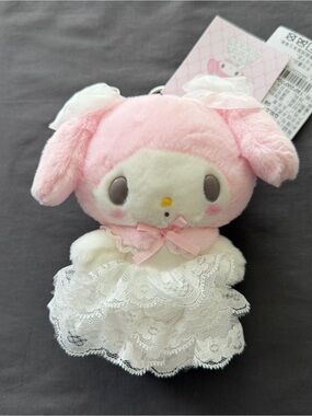 Sanrio 50th Anniversary My Melody with white lace wedding dress plush/keychain